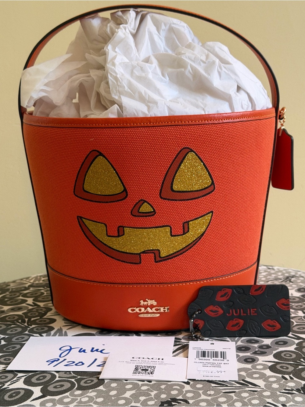 NWT COACH CW533 HALLOWEEN PUMPKIN BASKET